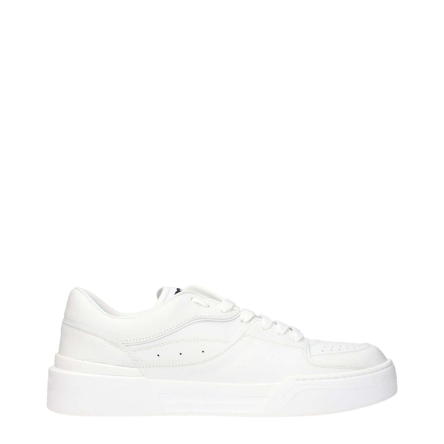 Dolce & Gabbana White Leather Low Top Sneakers