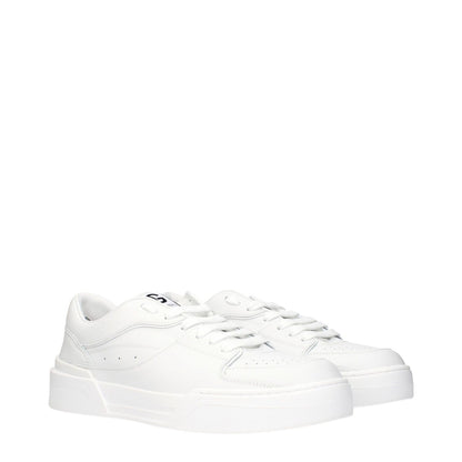 Dolce & Gabbana White Leather Low Top Sneakers