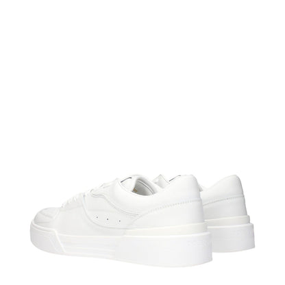 Dolce & Gabbana White Leather Low Top Sneakers