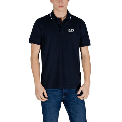 EA7 Emporio Armani Blue Cotton Polo Shirt