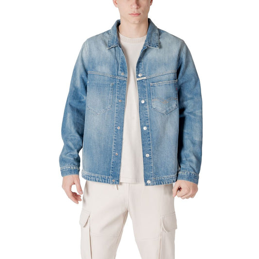 Replay Light Blue Cotton Denim Jacket 1728,71956299936,Clothing,Denim Jackets - Jackets & Coats - Clothing,IT46 | M,Jackets & Coats - Clothing,Light Blue,Men,New with tags,Replay