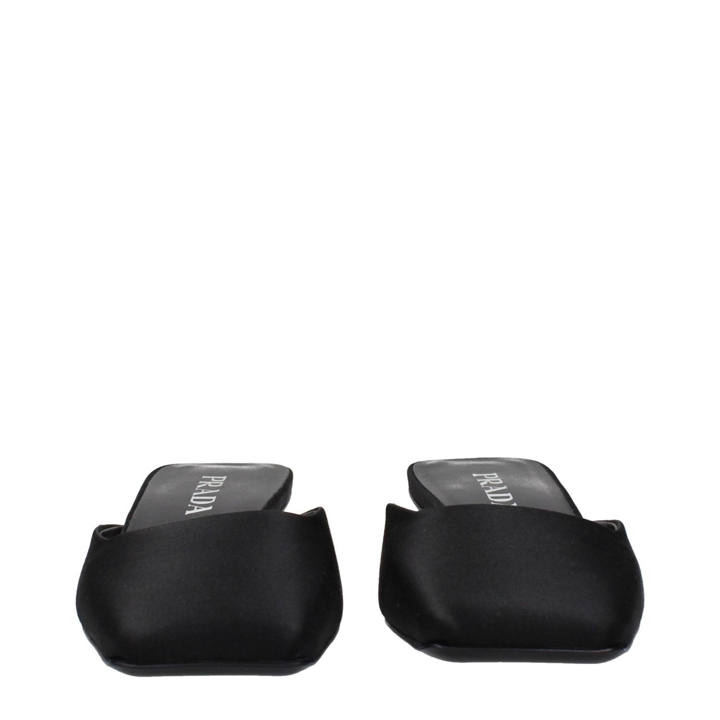 Prada Black Satin Flat Sandals