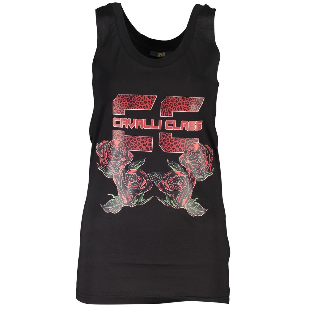 Cavalli Class Black Cotton Women Tank Top