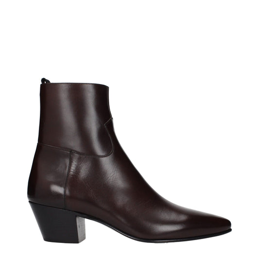 Celine Red Leather Ankle Boots