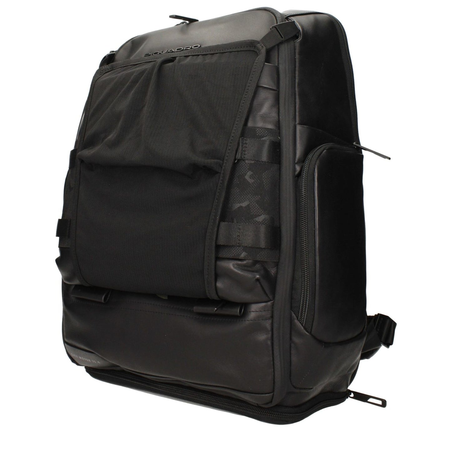 Piquadro Black Leather Backpack