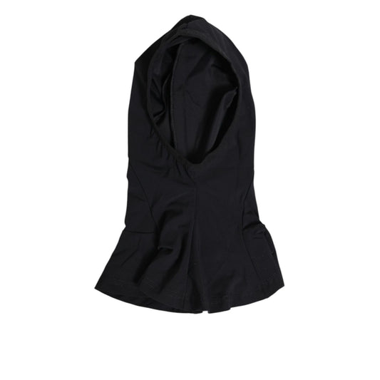 Dolce & Gabbana Black Nylon Elastane Balaclava Hood Face Cover Hat