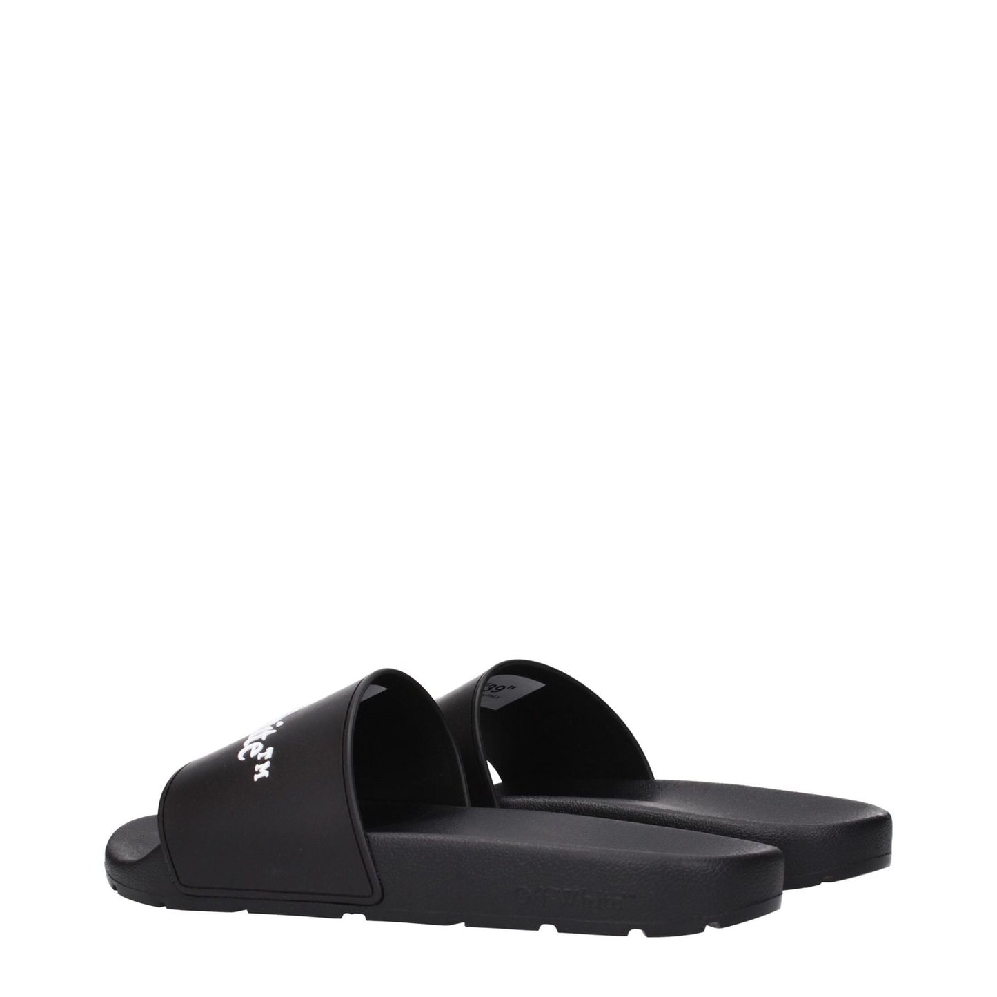 Off-White Black Cotton Slippers