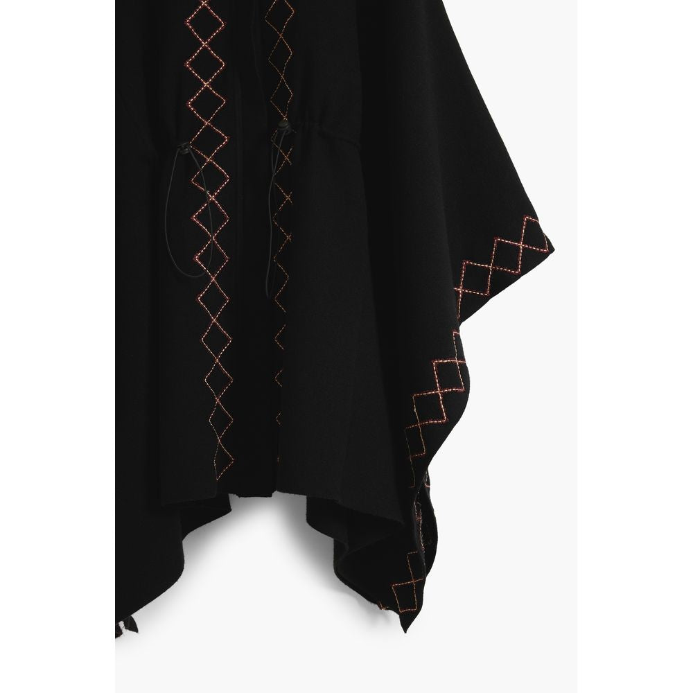Desigual Black Polyester Women Poncho