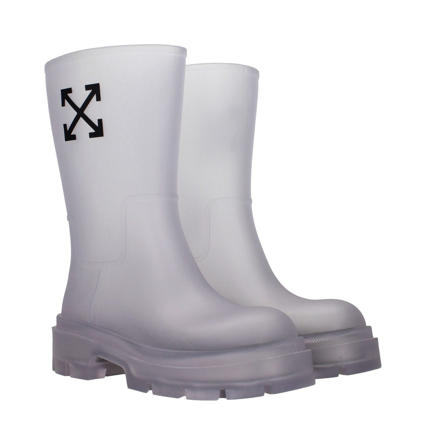 Off-White Transparent Pvc Ankle Boots