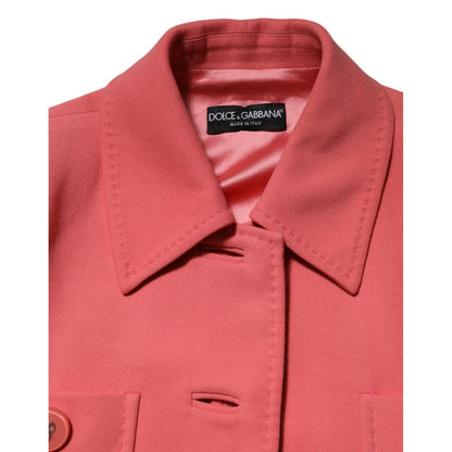 Dolce & Gabbana Pink Buttoned Down Trench Coat Jacket