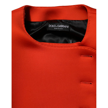 Dolce & Gabbana Red Buttoned Down Women Trench Coat Jacket