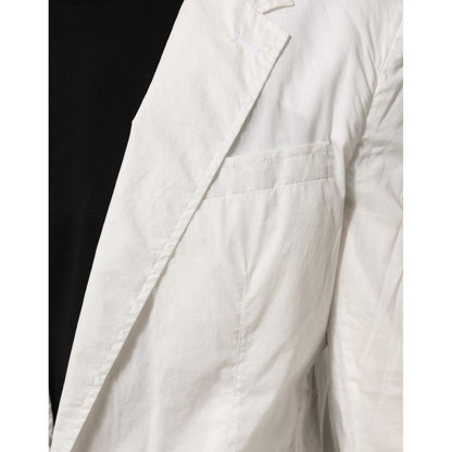 Dolce & Gabbana White Cotton 1 Button Men Suit Blazer