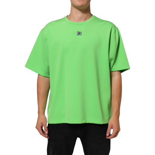 Dolce & Gabbana Green Logo Crew Neck Short Sleeves T-shirt