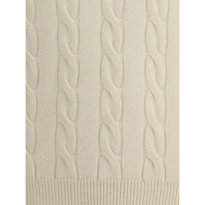 Aragona Cashmere White Cashmere Turtleneck