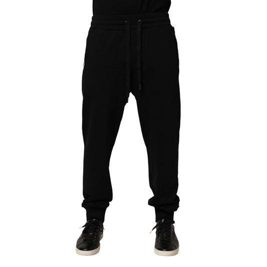 Dolce & Gabbana Black DG Logo Cotton Jogger Sweatpants Pants