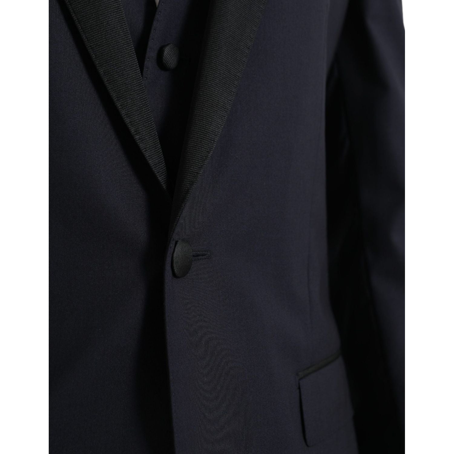 Dolce & Gabbana Blue Wool MARTINI 1 Button Men 3 Piece Suit