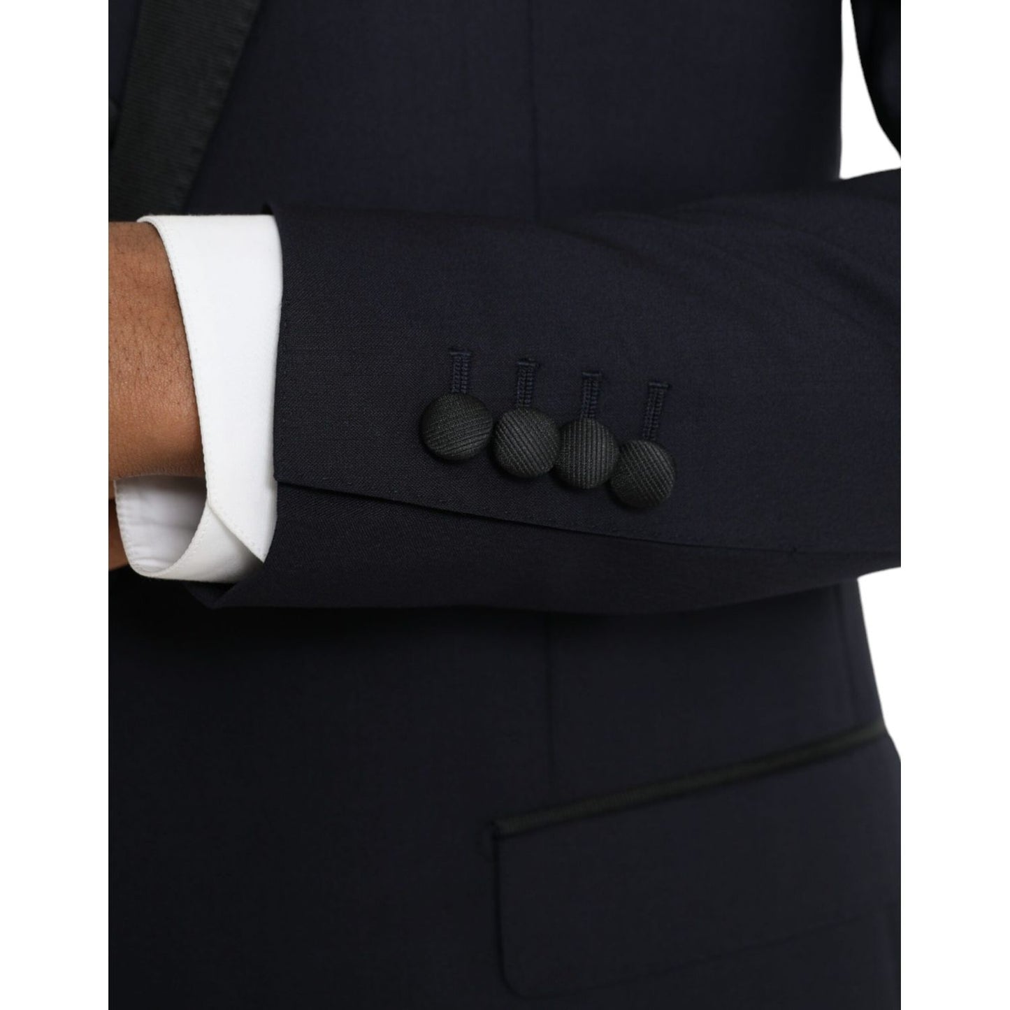 Dolce & Gabbana Blue Wool MARTINI 1 Button Men 3 Piece Suit