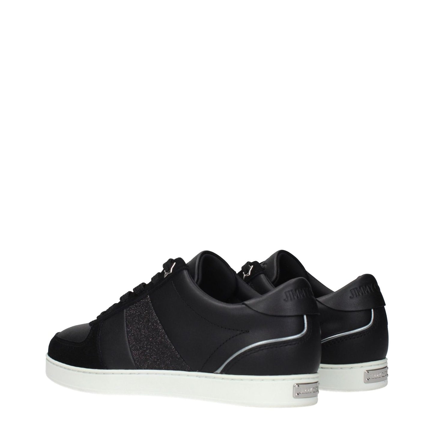 Jimmy Choo Black Leather Low Top Sneakers