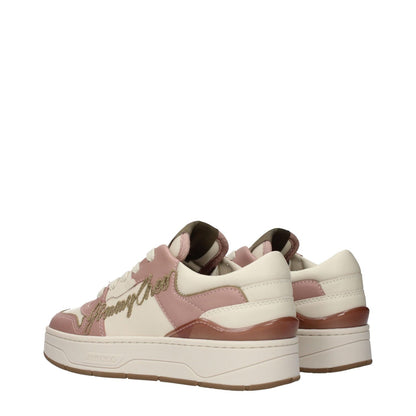 Jimmy Choo Pink Leather Low Top Sneakers