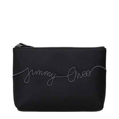 Jimmy Choo Black Satin Clutch Bag