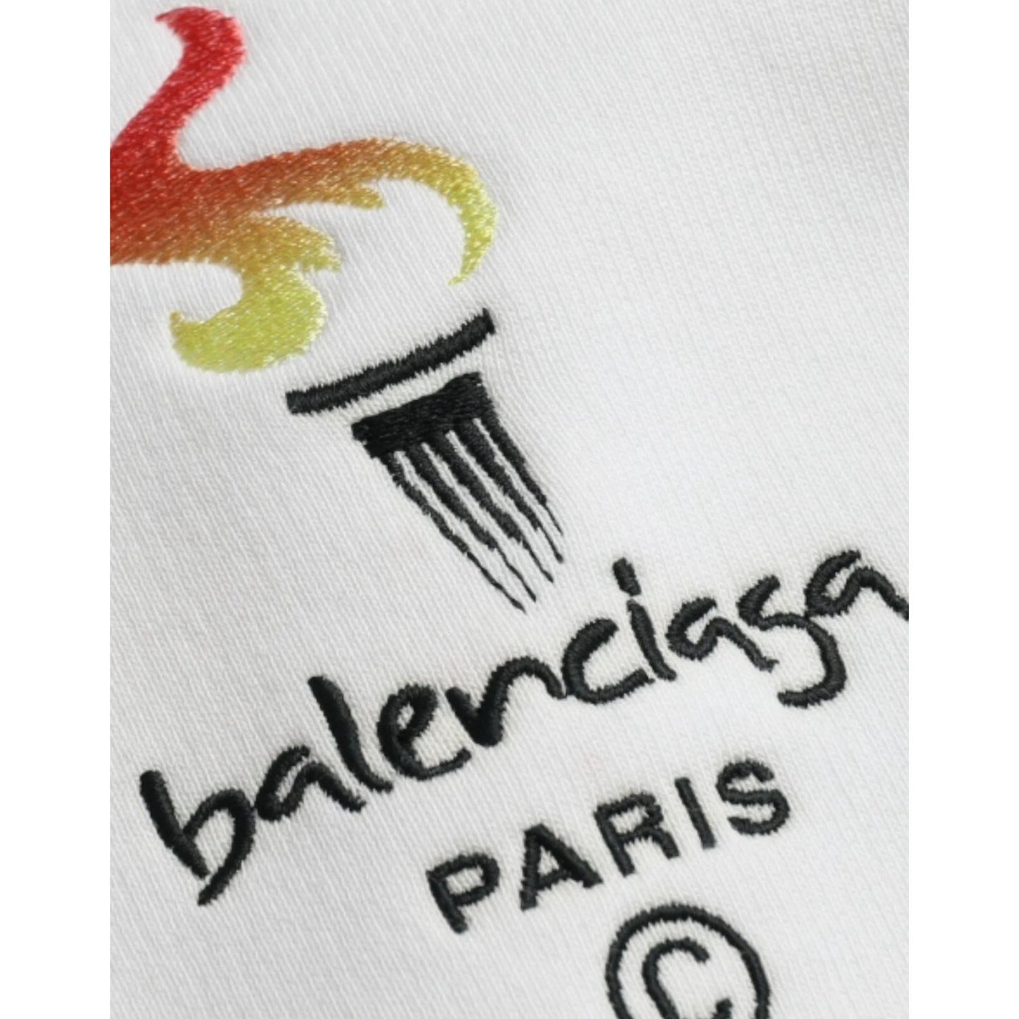Balenciaga White Cotton Hooded Pullover OVERSIZE Sweater