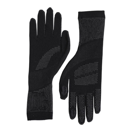 Dolce & Gabbana Black DG Logo Cotton Hands Mitten Men Gloves