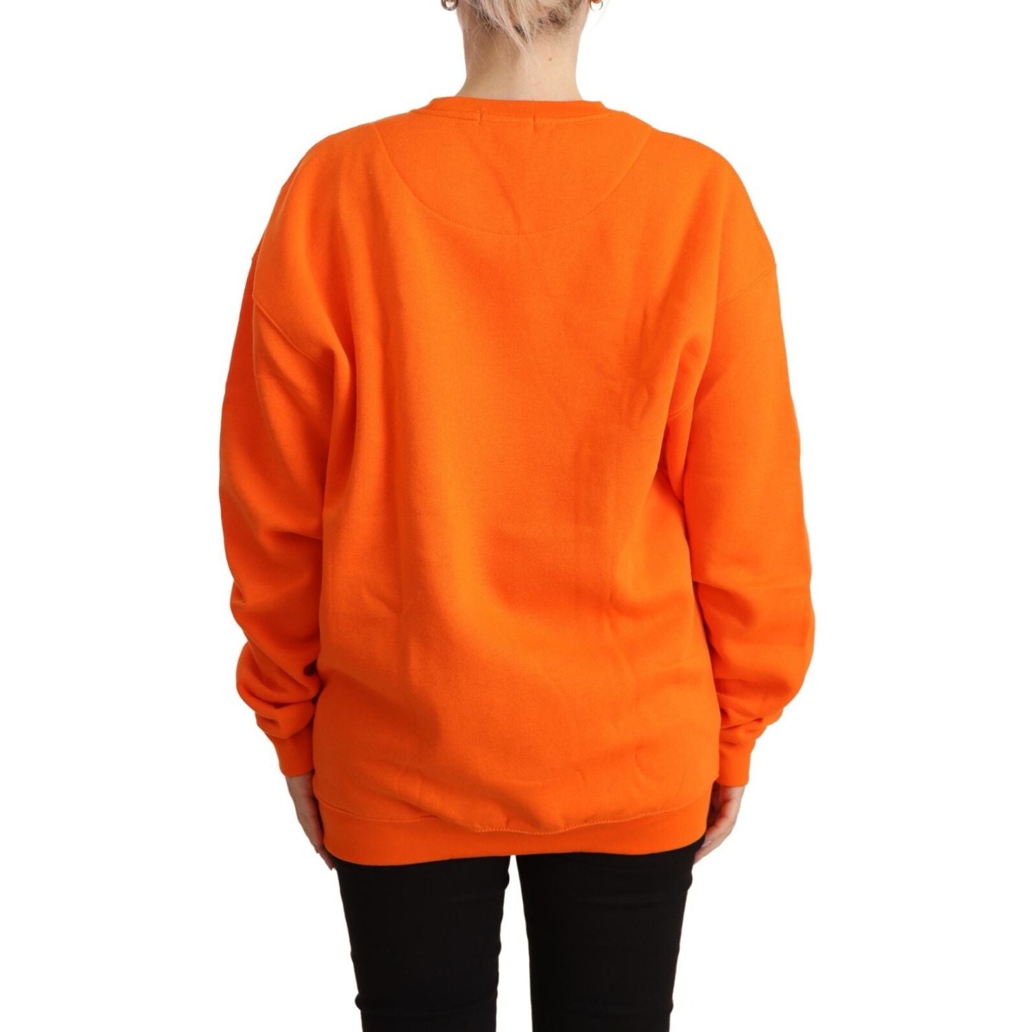 Philippe Model Orange Printed Long Sleeves Pullover Sweater