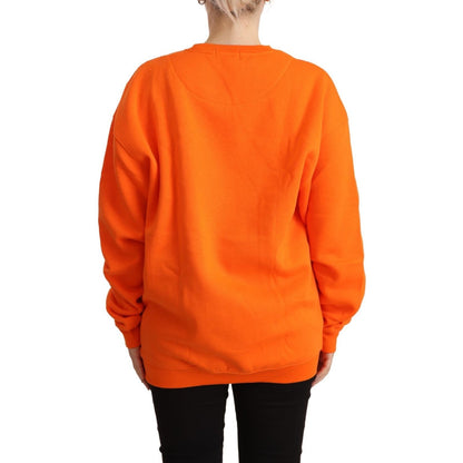Philippe Model Orange Printed Long Sleeves Pullover Sweater