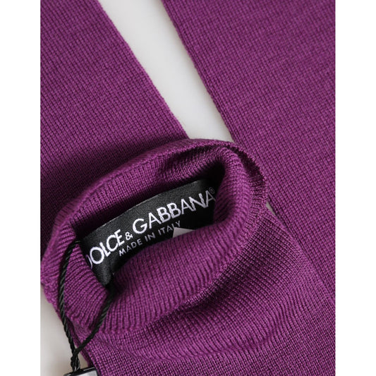 Dolce & Gabbana Purple Wool Fingerless Elbow Length Women One Size Gloves