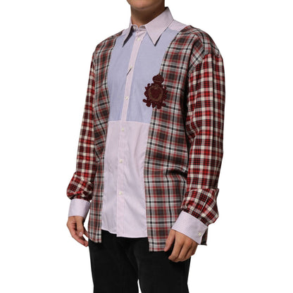 Dolce & Gabbana Multicolor Cotton Collared Checkered Shirt