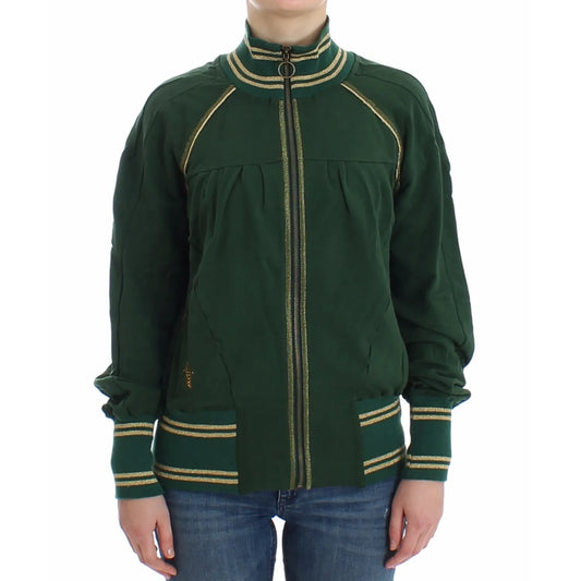 John Galliano Green Mock Zip Cardigan Sweatshirt Sweater Jacket