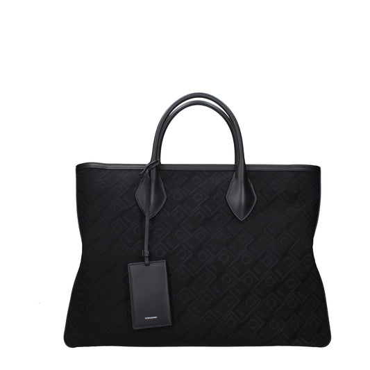 Salvatore Ferragamo Black Fabric Handbag