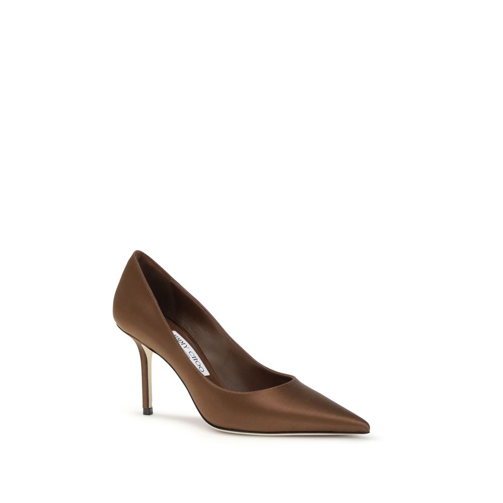 Jimmy Choo Brown Silk High Heel Pumps