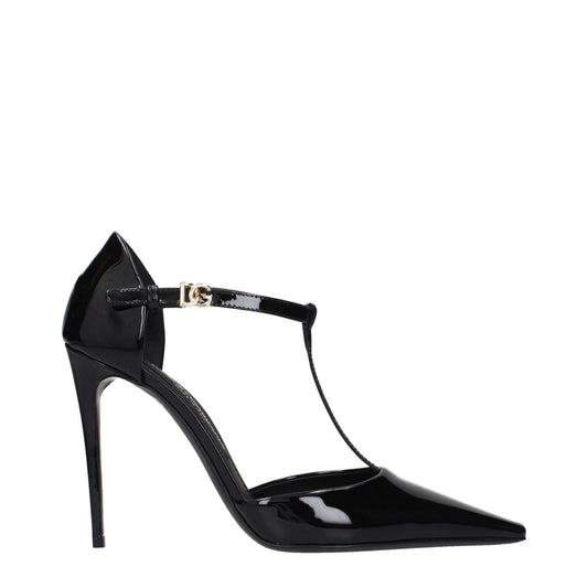 Dolce & Gabbana Black Leather High Heel Pumps