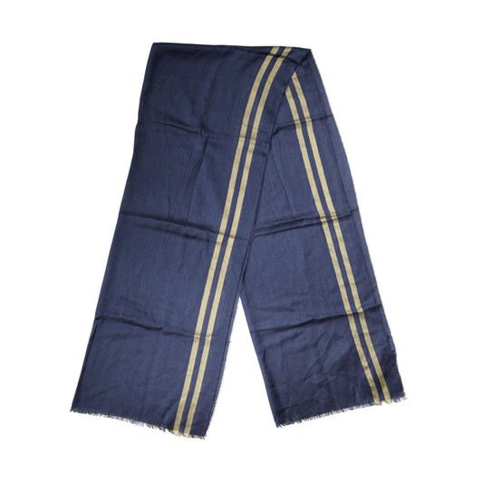 Dolce & Gabbana Blue Cashmere Neck Wrap Shawl Fringes Scarf