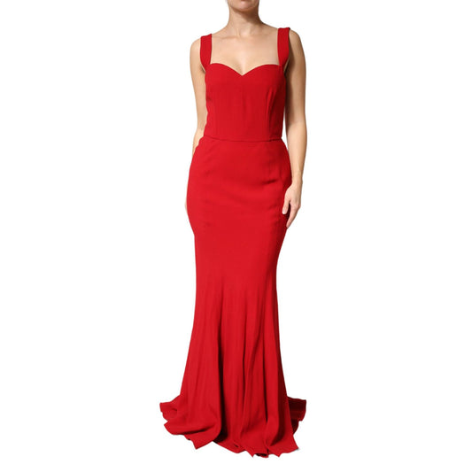 Dolce & Gabbana Red Viscose Sheath Mermaid Long Gown Dress