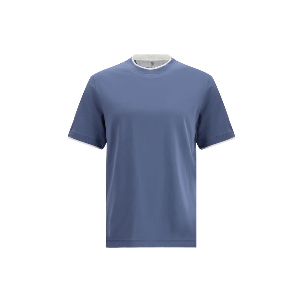 Brunello Cucinelli Blue Cotton T-Shirt