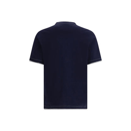 Brunello Cucinelli Blue Cotton T-Shirt