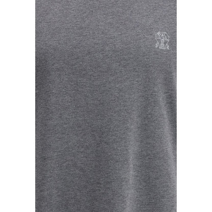 Brunello Cucinelli Gray Cotton T-Shirt
