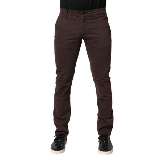 Daniele Alessandrini Brown Cotton Mid Waist Skinny Men Denim Jeans