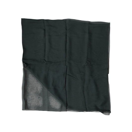 Dolce & Gabbana Dark Green Silk Neck Wrap Foulard Scarf