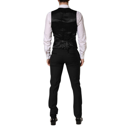 Dolce & Gabbana Dark Gray Wool Single Breasted 3 Piece Men Suit