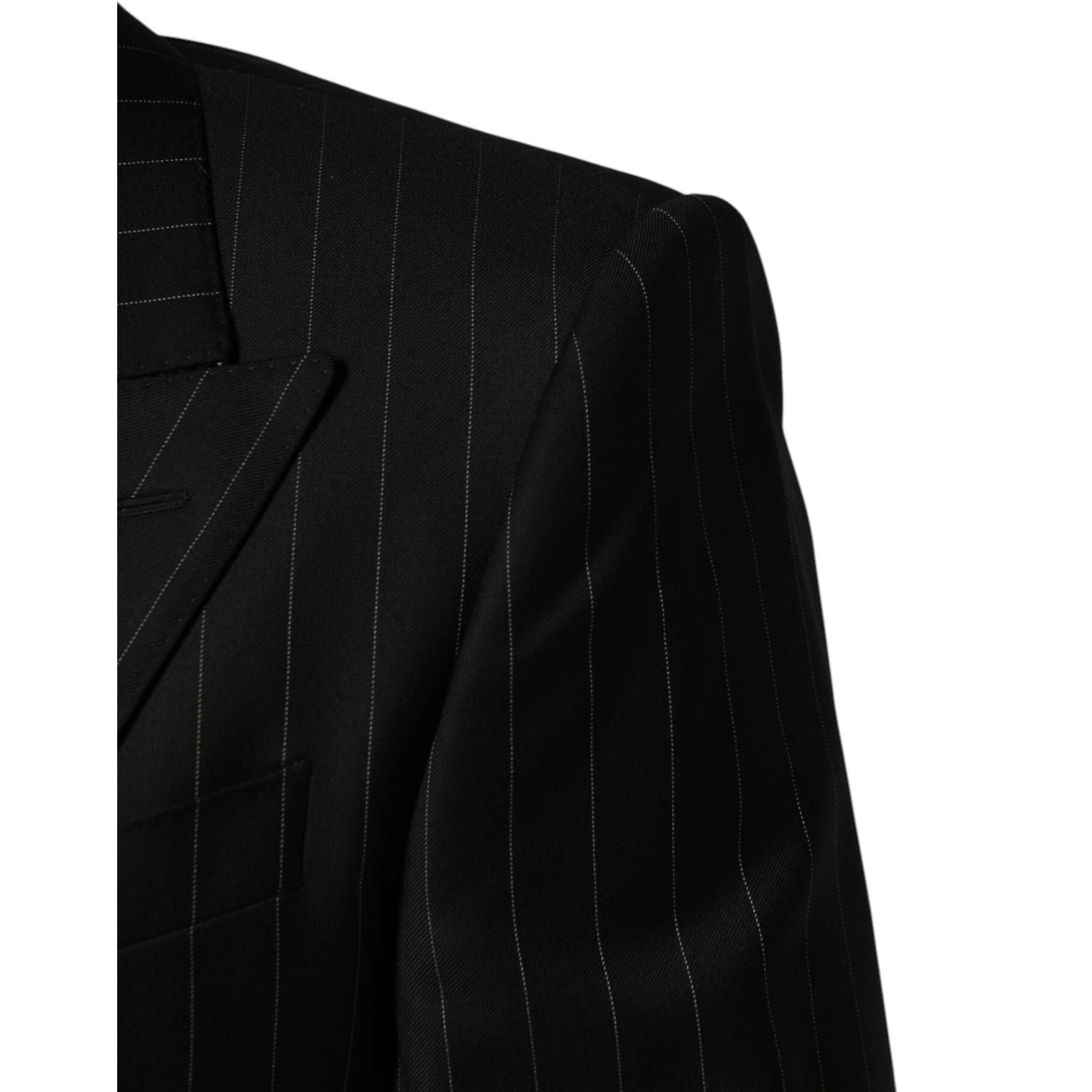 Dolce & Gabbana Black Stripes Double Breasted 2Button Blazer
