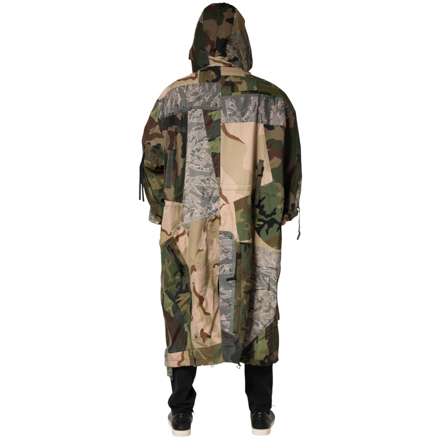 Dolce & Gabbana Multicolor Camouflage Hooded RainCoat Jacket