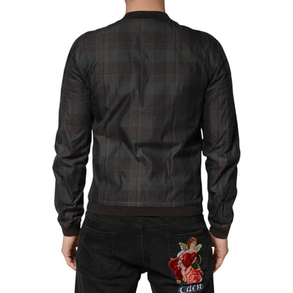Dolce & Gabbana Black Stripes Cotton Full Zip Bomber Jacket