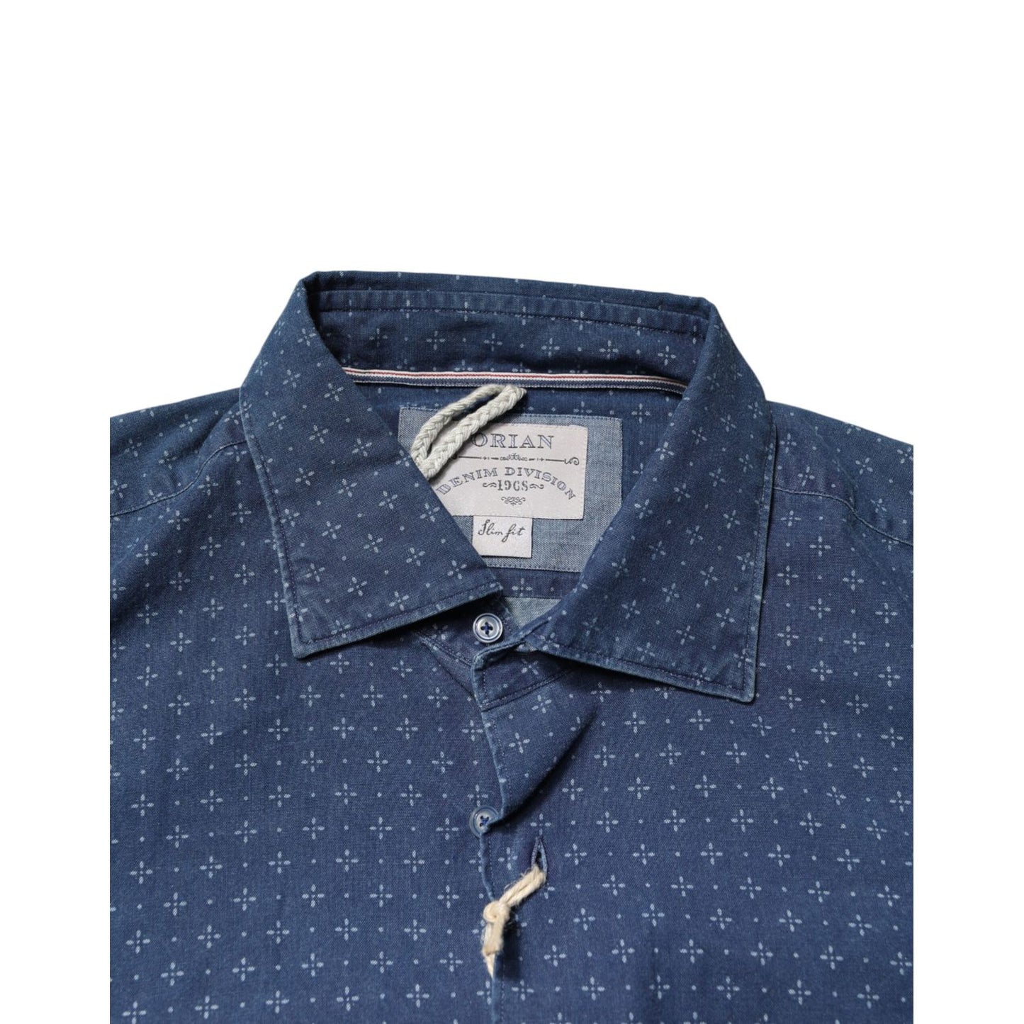 Orian 1968 Blue Button Down Long Sleeves Men Shirt