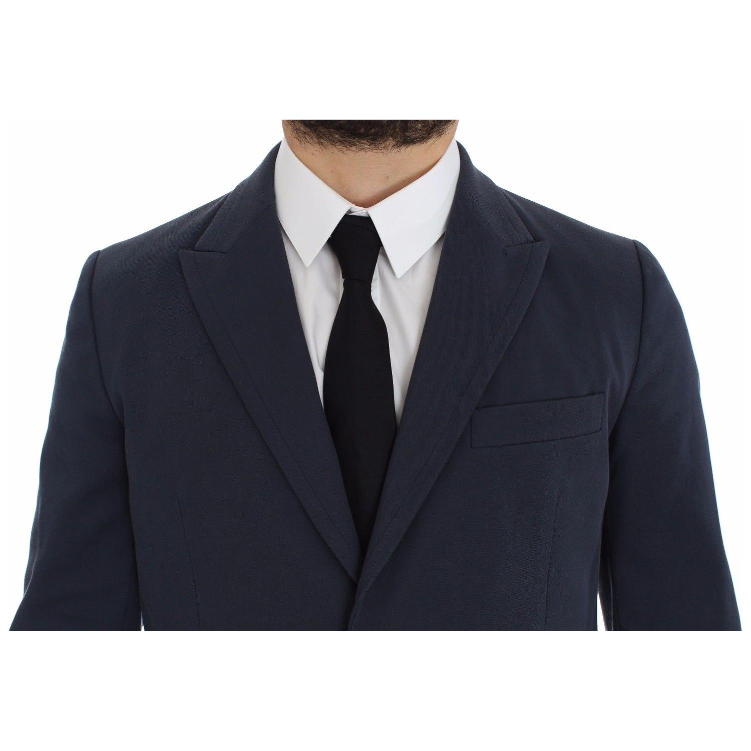 Dolce & Gabbana Elegant Blue Cotton Stretch Blazer Jacket