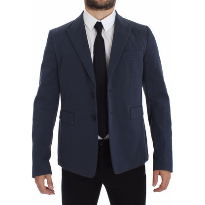 Dolce & Gabbana Elegant Blue Cotton Stretch Blazer Jacket Dolce & Gabbana