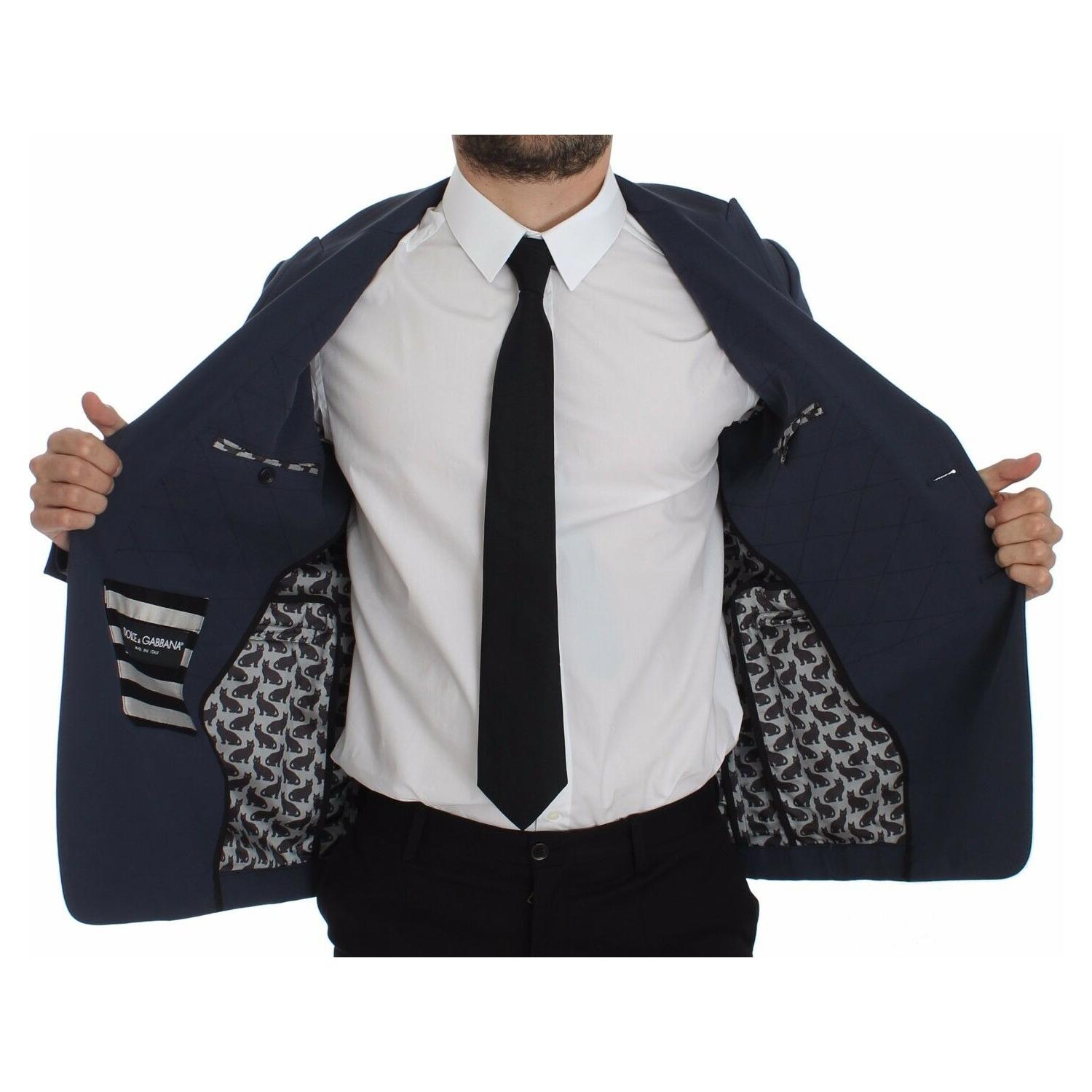 Dolce & Gabbana Elegant Blue Cotton Stretch Blazer Jacket