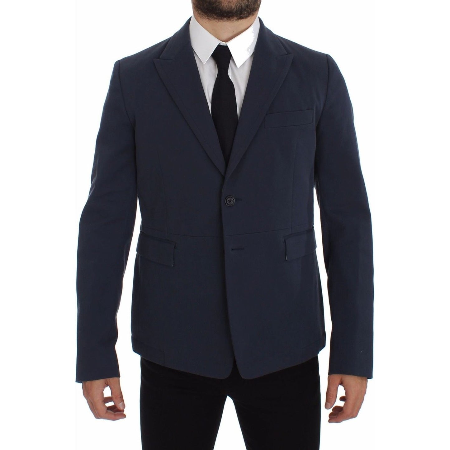 Dolce & Gabbana Elegant Blue Cotton Stretch Blazer Jacket Dolce & Gabbana